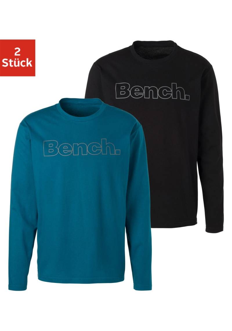 Bench. Loungewear Langarmshirt, (2 tlg.), mit Bench. Print vorn von Bench. Loungewear