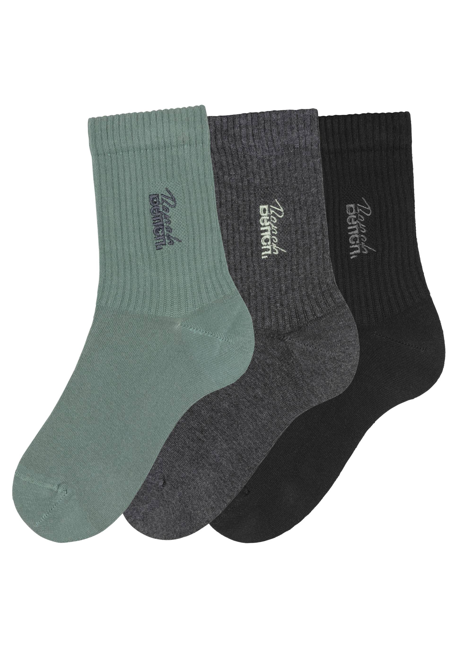 Bench. Basicsocken, (Set, 3 Paar), mit Bench Stickerei von Bench.