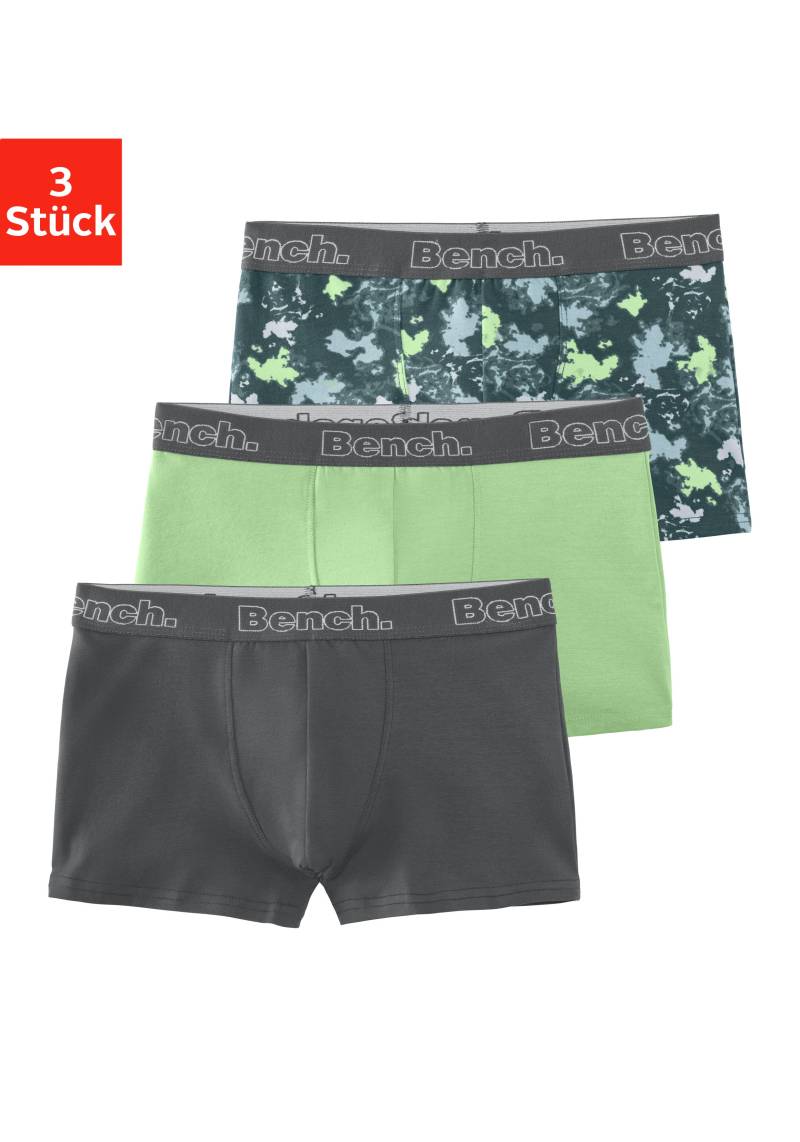 Bench. Boxer »Boxershorts für Jungen«, (Packung, 3 St.), uni und gemustert in einer Packung von Bench.