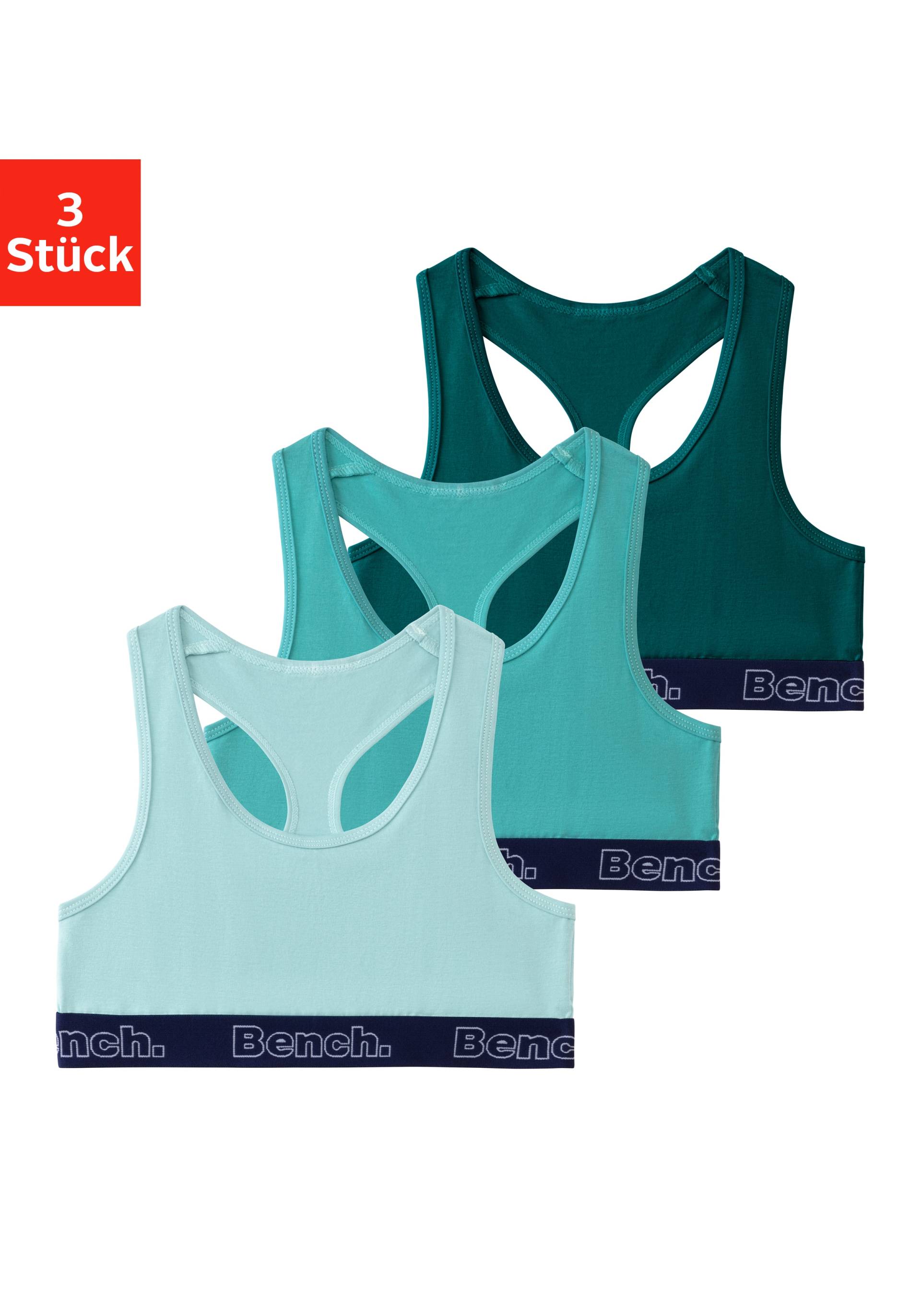 Bench. Bustier, (Packung, 3 tlg.), mit kontrastfarbigem Bündchen und Racerback von Bench.