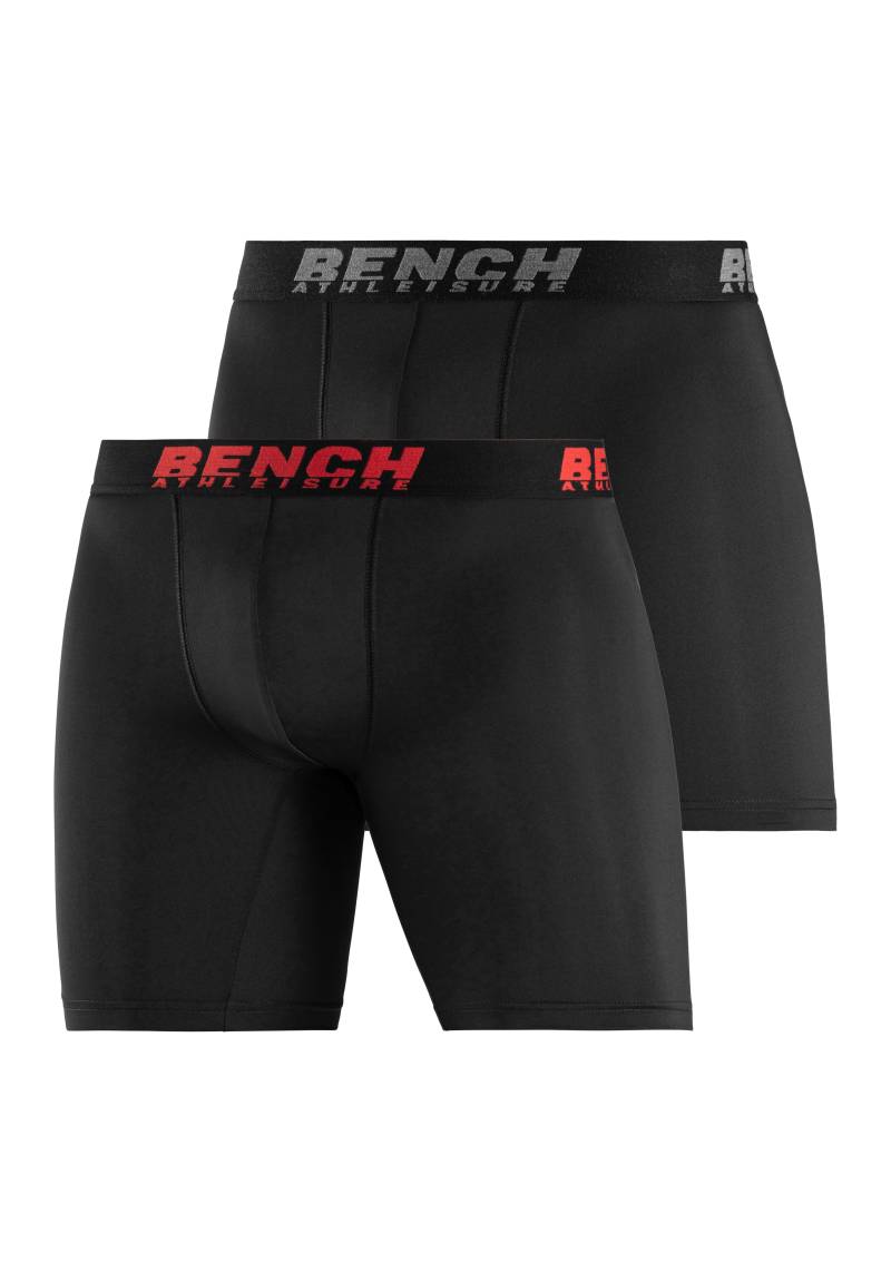 Bench. Funktionsboxer »Boxershorts für Herren«, (Packung, 2 St.), Unterhosen in sportiver Optik aus Microfaser mit längerem Bein von Bench.