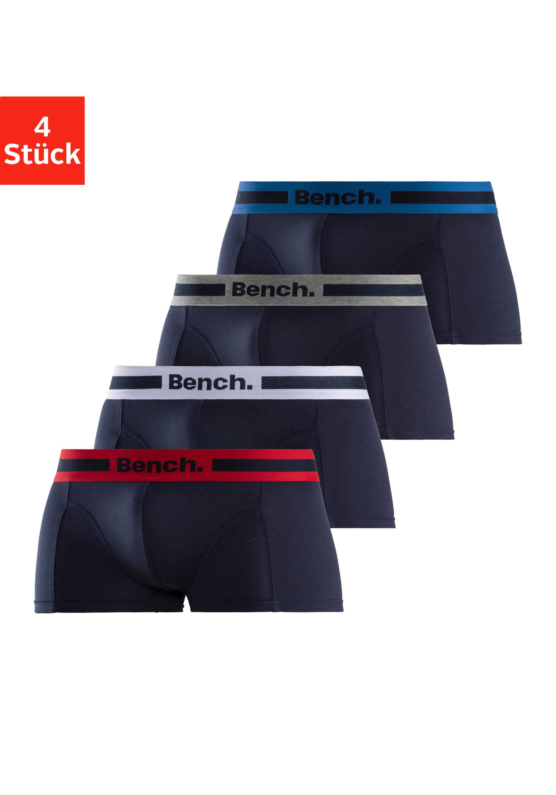 Bench. Boxershorts, (Packung, 4 St.), in Hipster-Form mit Overlock-Nähten vorn von Bench.