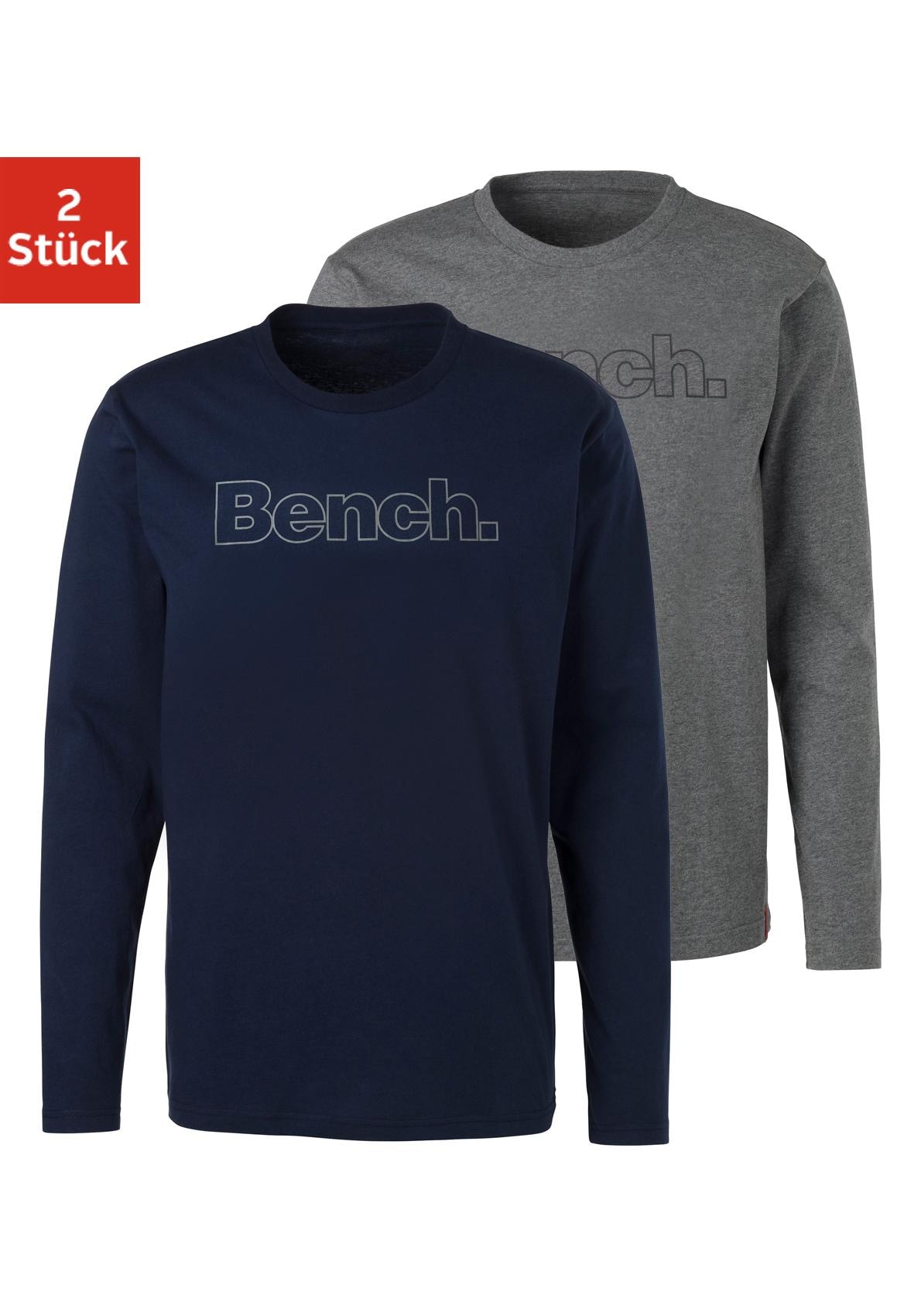 Bench. Loungewear Langarmshirt, (2 tlg.), mit Bench. Print vorn von Bench. Loungewear