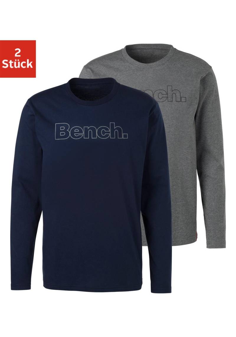 Bench. Loungewear Langarmshirt, (2 tlg.), mit Bench. Print vorn von Bench. Loungewear