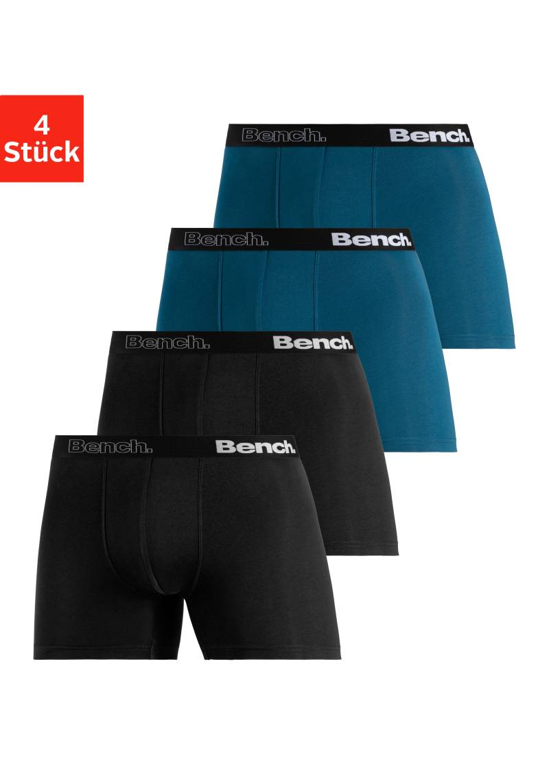 Bench. Langer Boxer »Boxershorts für Herren«, (Packung, 4 St.), Unterhosen mit Logoschriftzug im Bund von Bench.