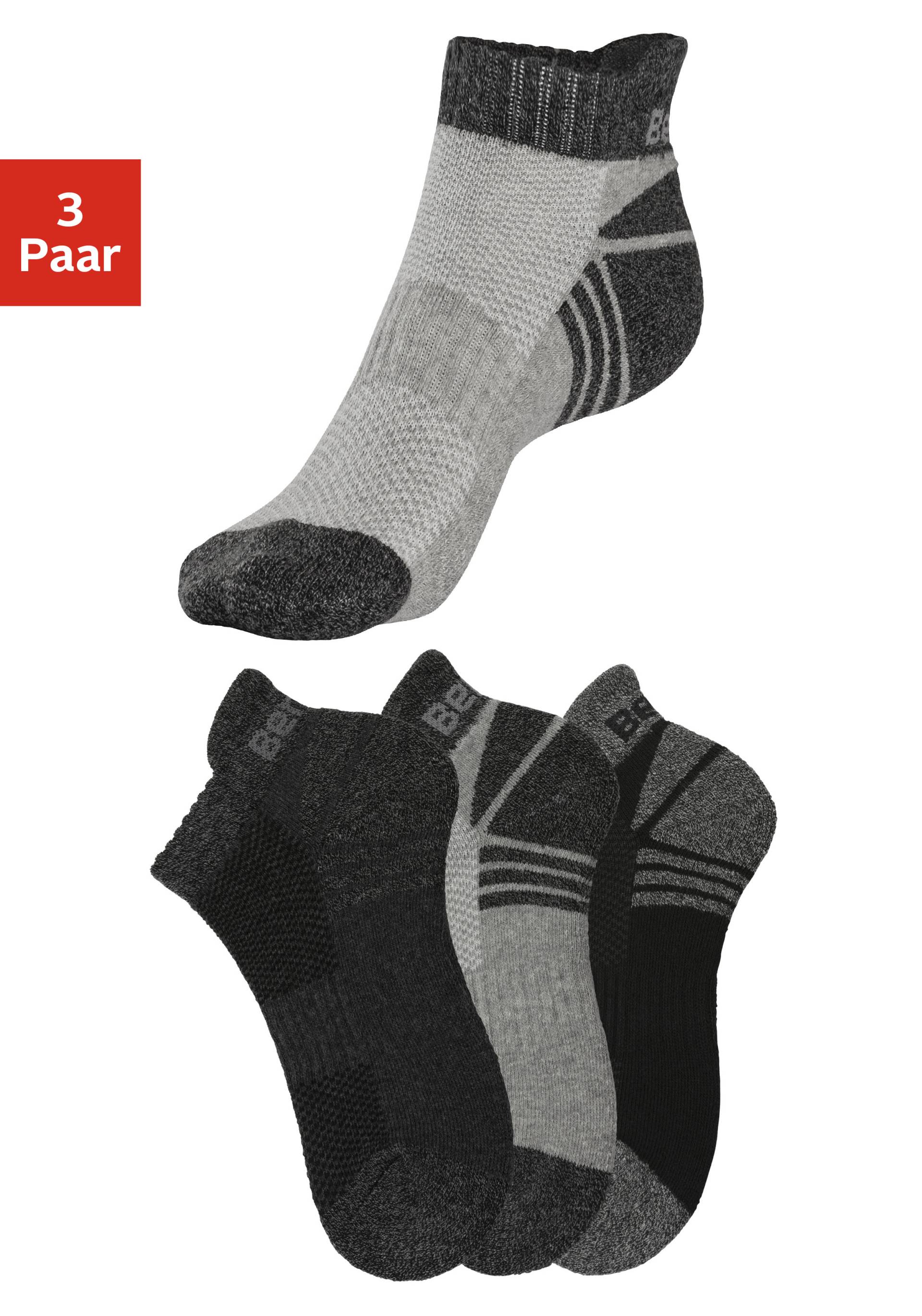 Bench. Sneakersocken, (3 Paar), mit Mittelfussgummi und Pikeestruktur von Bench.