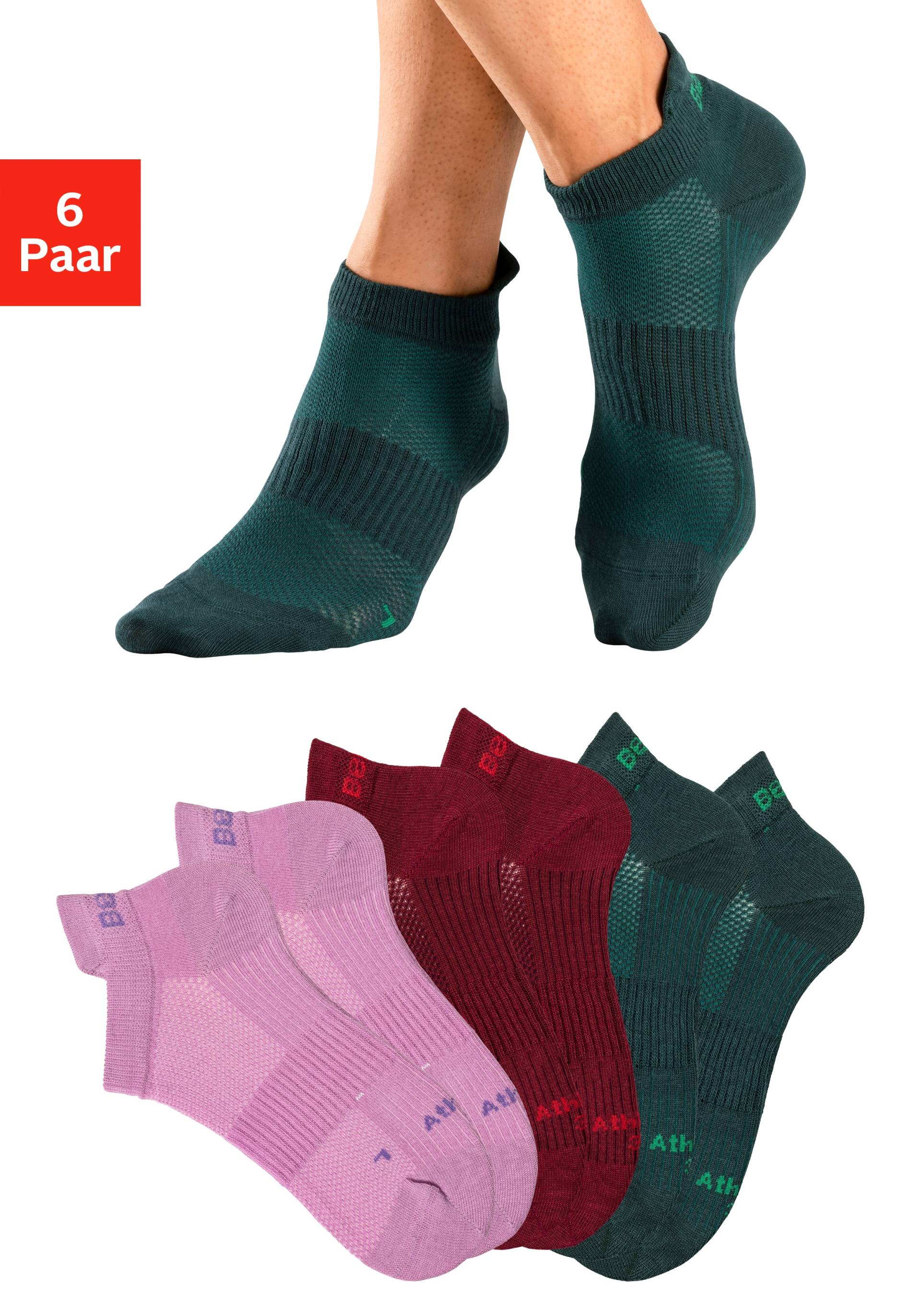 Bench. Sneakersocken, (6 Paar), mit Klima Kanälen unter der Sohle und Pikee-Struktur von Bench.