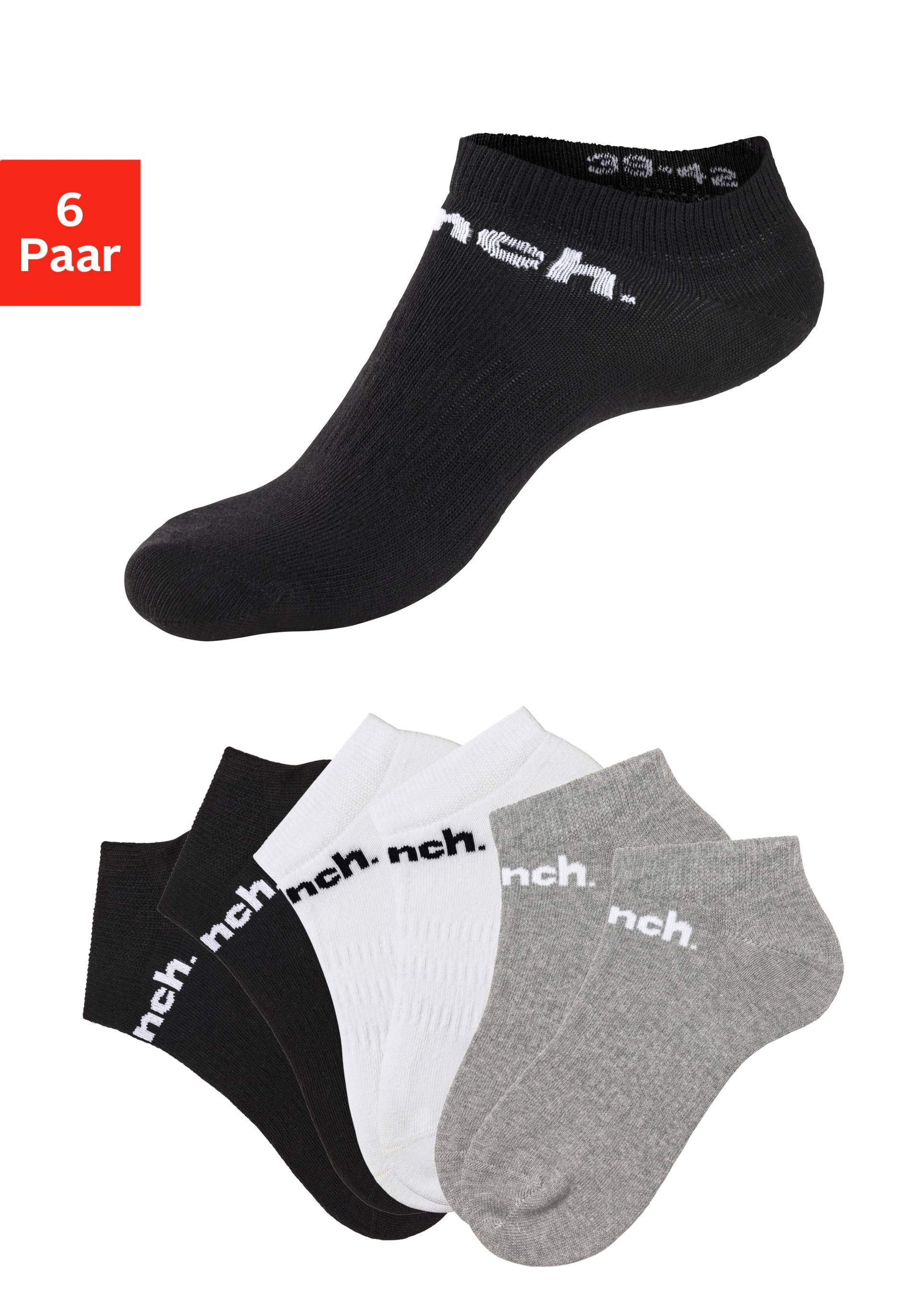 Bench. Sportsocken, (Set, 6 Paar), Sneakersocken mit klassischem Logoschriftzug von Bench.