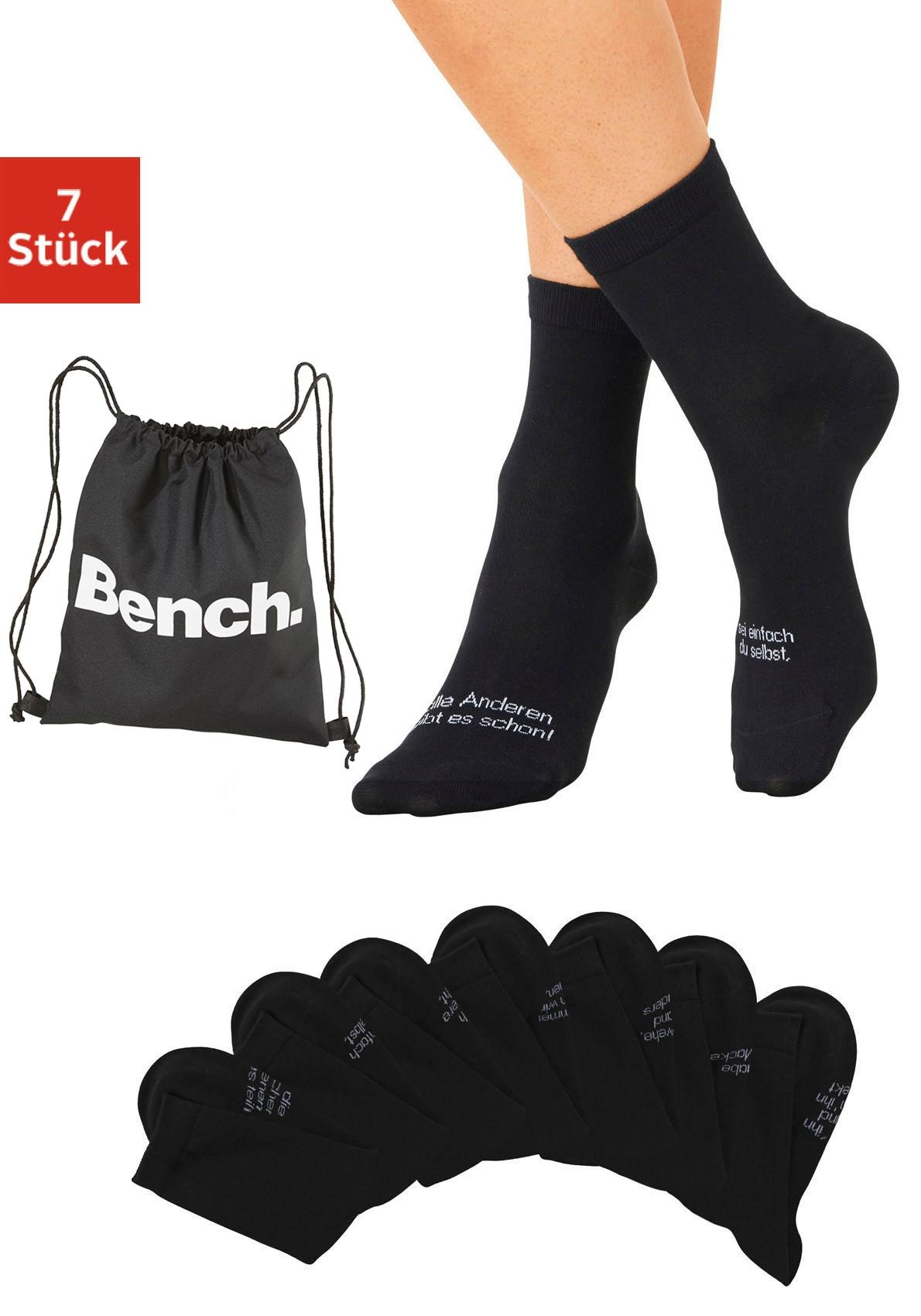 Bench. Socken, (7 Paar), mit Turnbeutel von Bench.