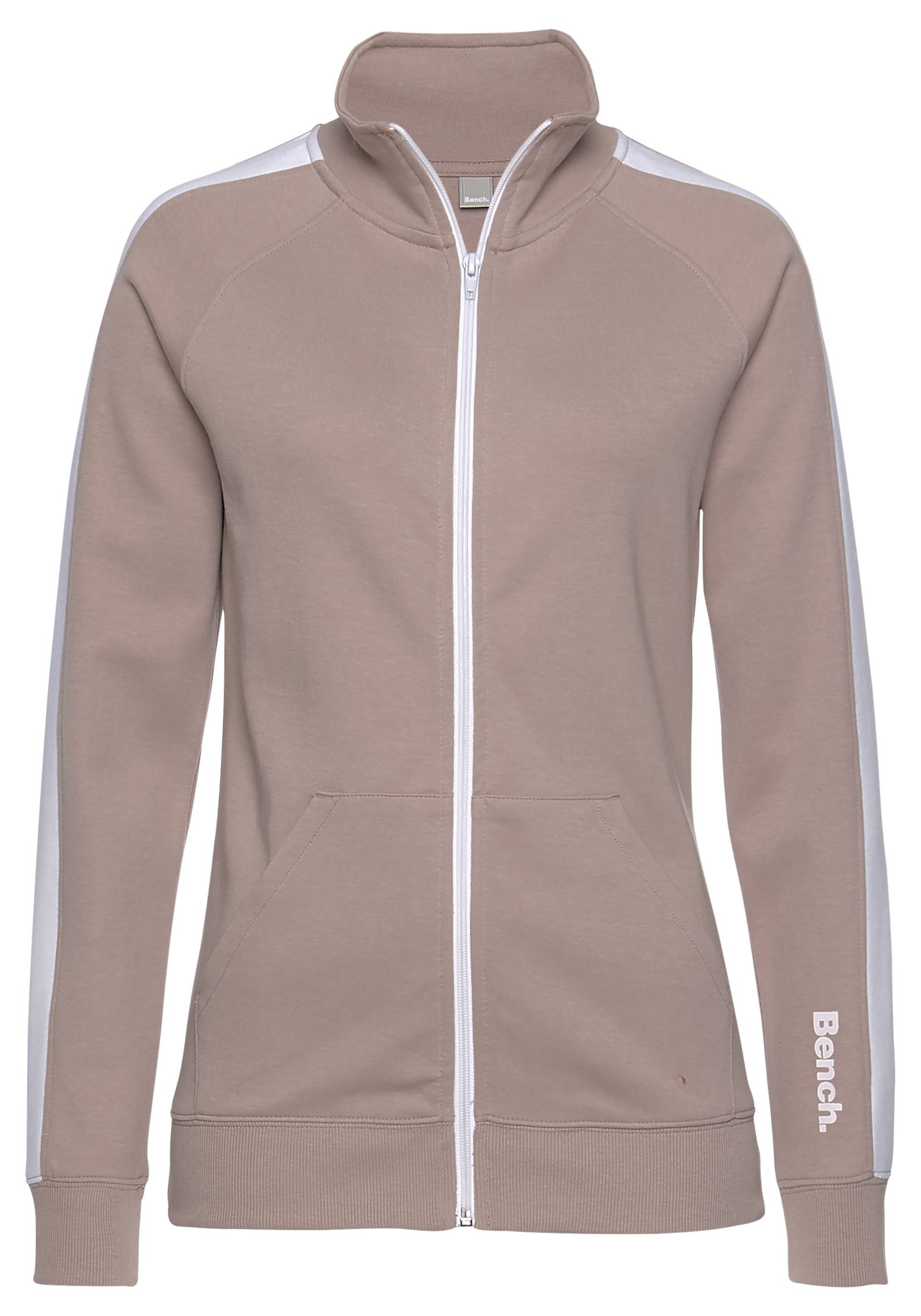 Bench. Loungewear Sweatjacke, mit Seitenstreifen und Stehkragen, Loungewear Bench. Loungewear Sweatjacke, mit Seitenstreifen und Stehkragen, Loungewear von Bench. Loungewear