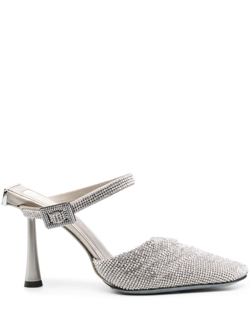 Benedetta Bruzziches Elena 100mm crystal-embellished mules - Grey von Benedetta Bruzziches