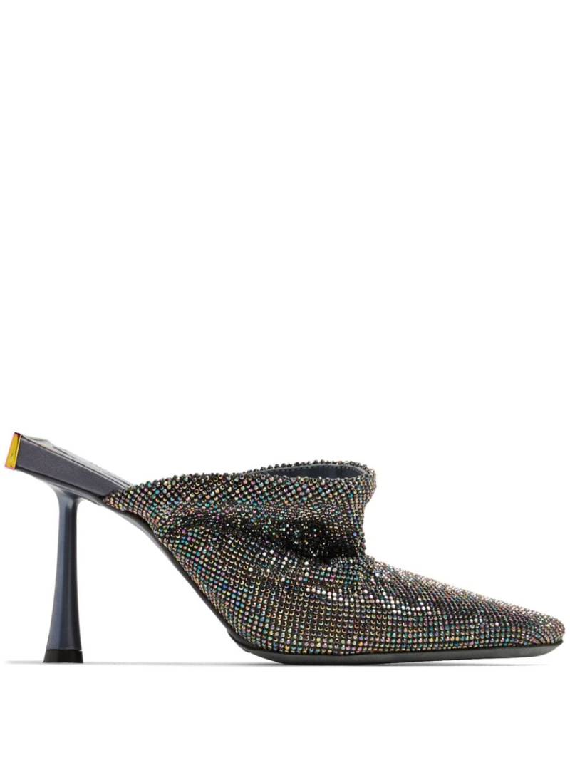 Benedetta Bruzziches Goliarda 95mm rhinestone-embellished mules - Grey von Benedetta Bruzziches