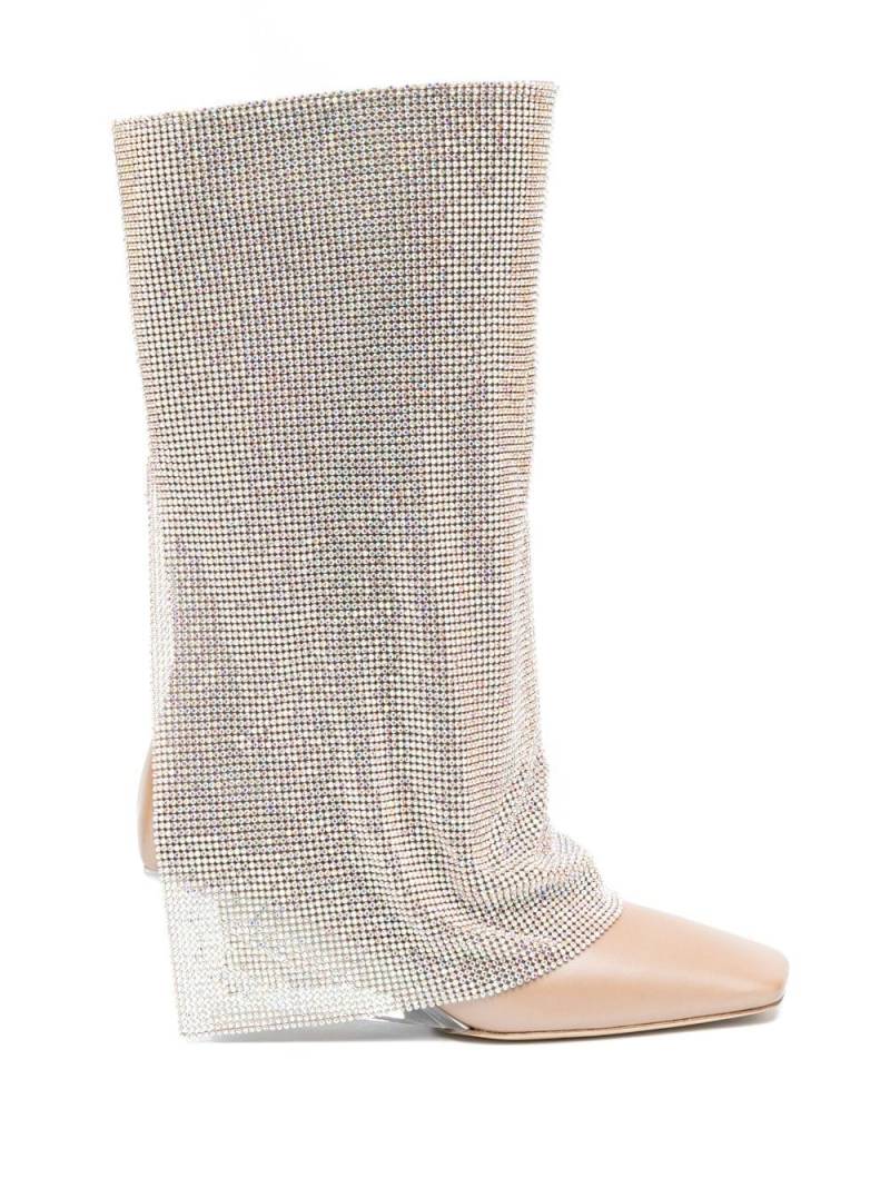 Benedetta Bruzziches Virginia 95mm crystal-drape boots - Neutrals von Benedetta Bruzziches