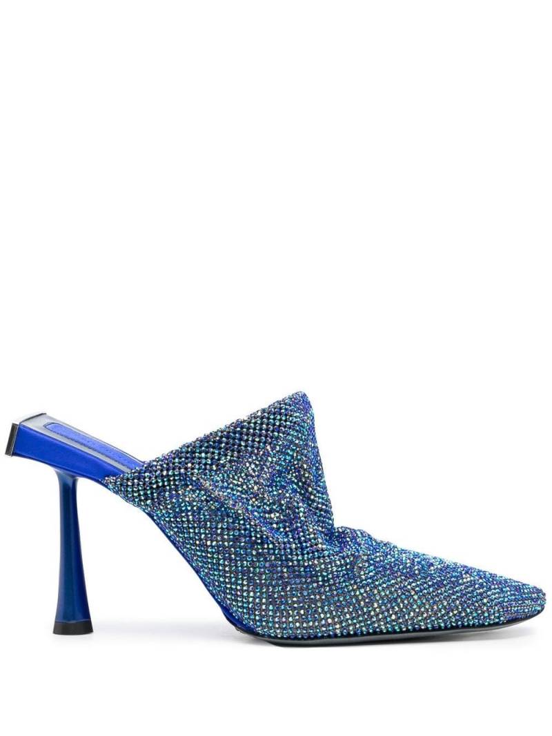 Benedetta Bruzziches crystal embellished square toe mules - Blue von Benedetta Bruzziches