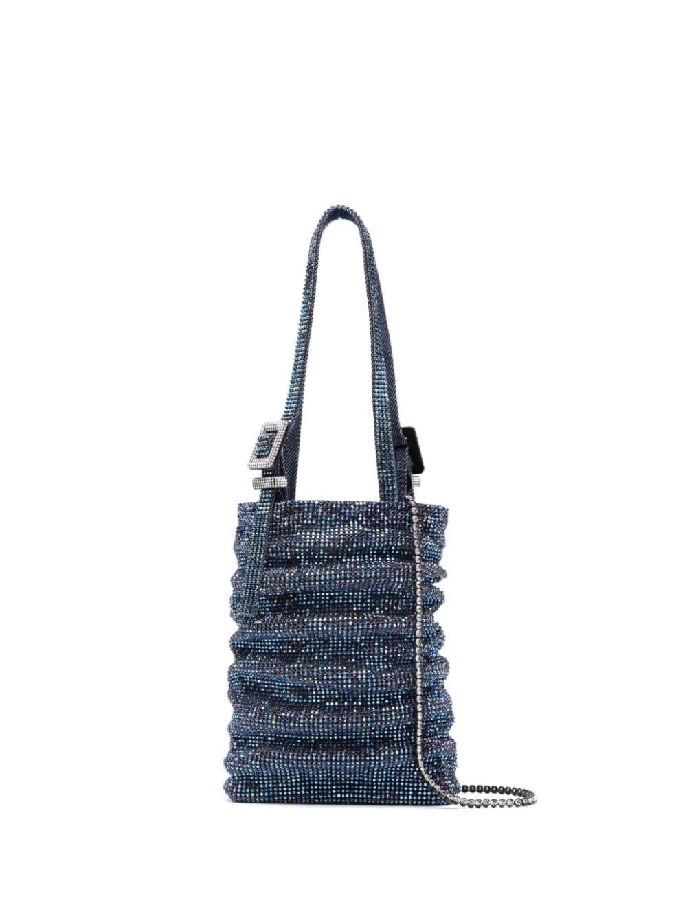 Benedetta Bruzziches rhinestone-embellished ruched mini bag - Blue von Benedetta Bruzziches