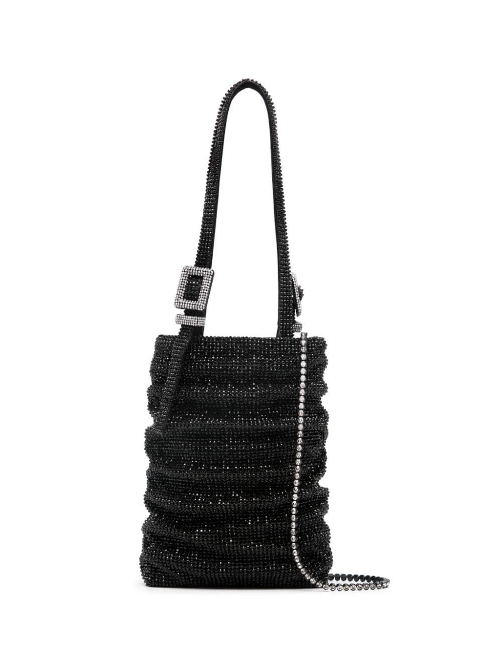 Benedetta Bruzziches rhinstone-embellished ruched mini bag - Black von Benedetta Bruzziches