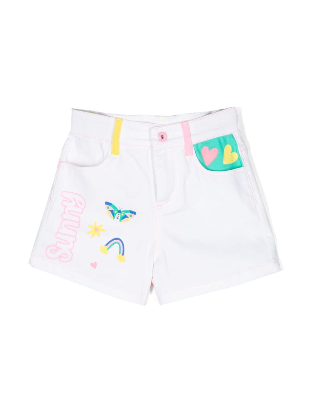 Billieblush colour-block cotton shorts - White von Billieblush