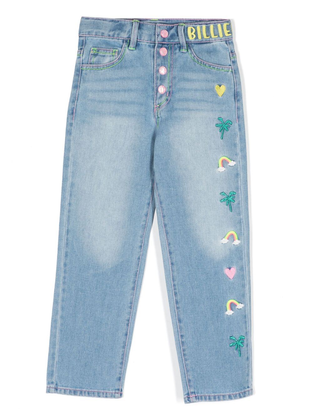 Billieblush embroidered cotton jeans - Blue von Billieblush