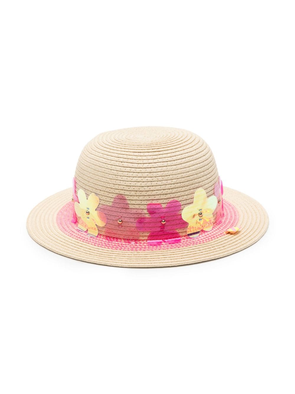 Billieblush flower-appliqué sun hat - Neutrals von Billieblush