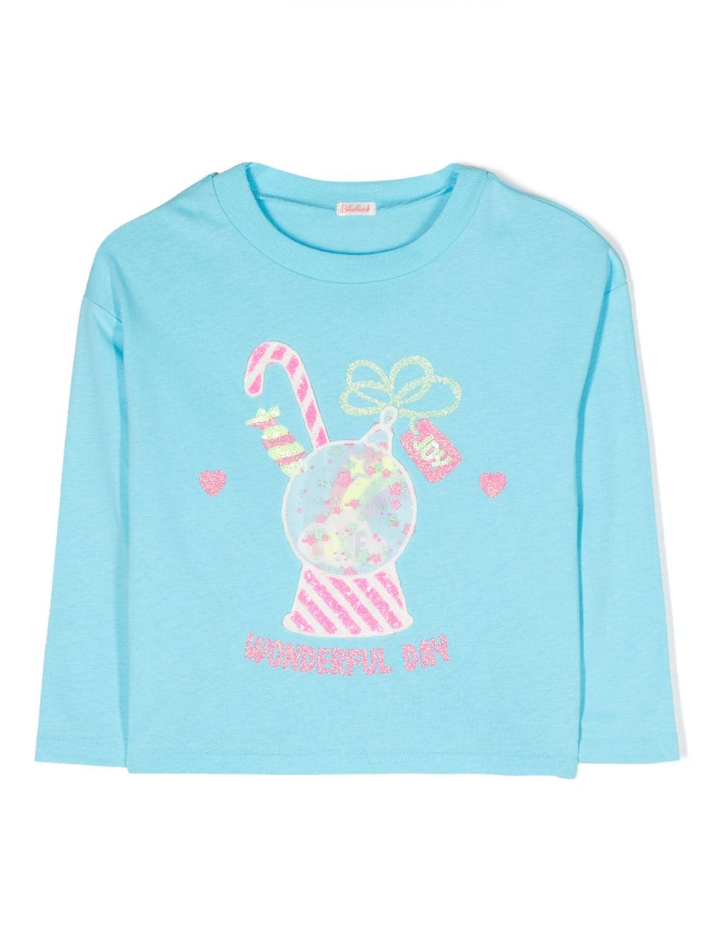 Billieblush graphic-print long-sleeve T-shirt - Blue von Billieblush