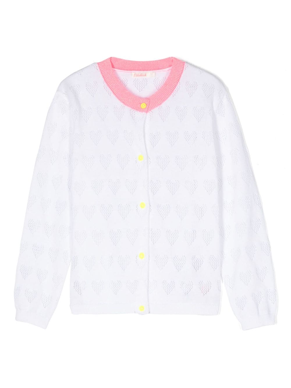 Billieblush heart-pointelle cotton cardigan - White von Billieblush