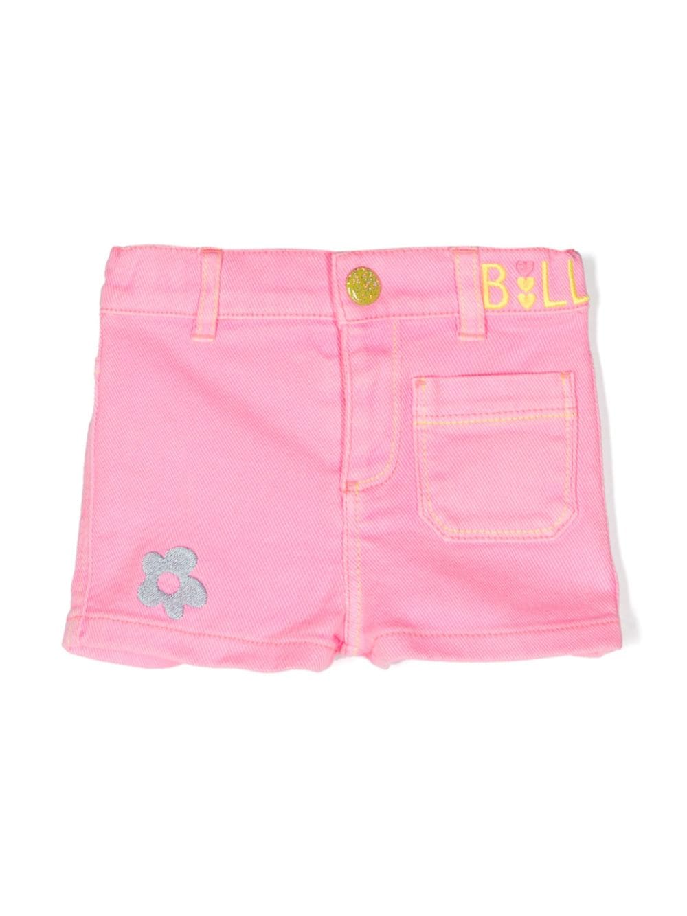 Billieblush logo-embroidered twill shorts - Pink von Billieblush