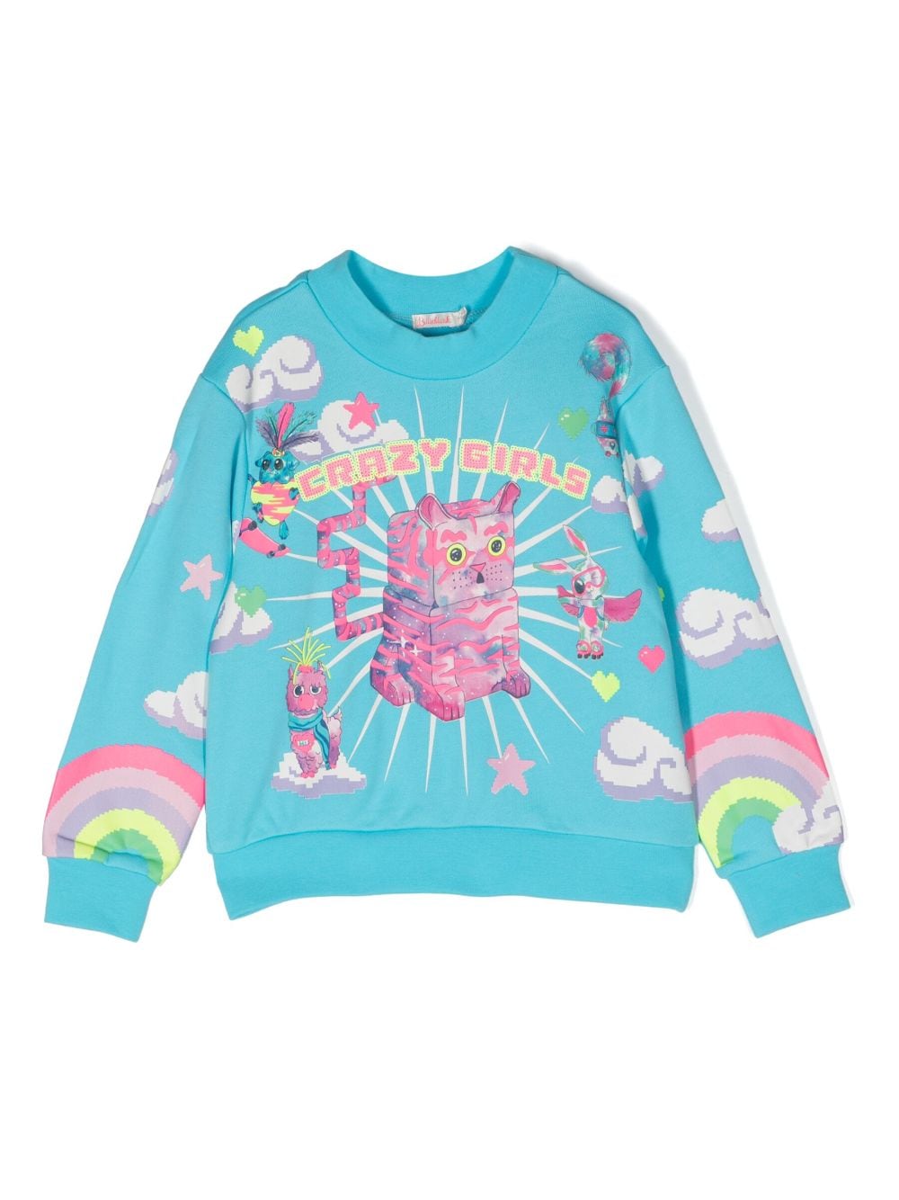 Billieblush rainbow-print jersey sweatshirt - Blue von Billieblush