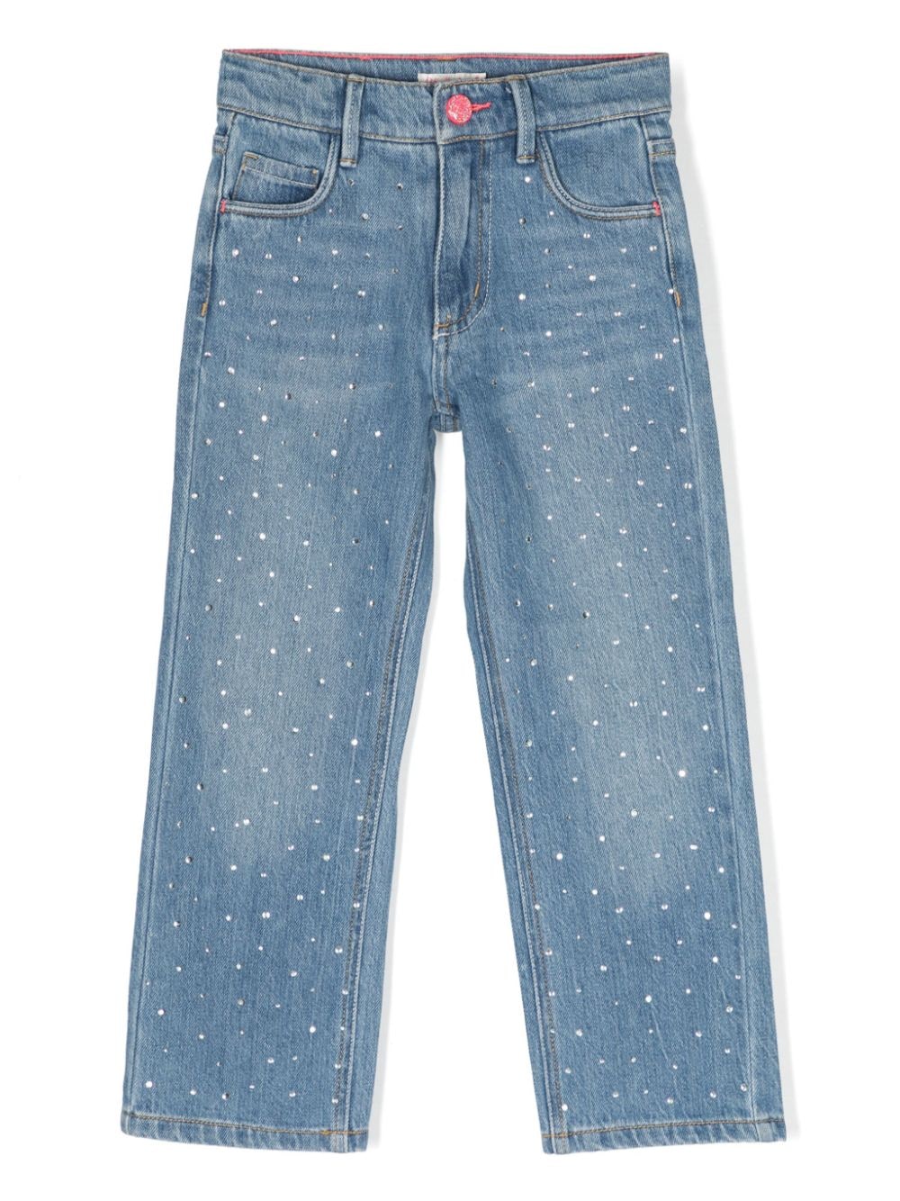 Billieblush rhinestone-embellished straight-leg jeans - Blue von Billieblush