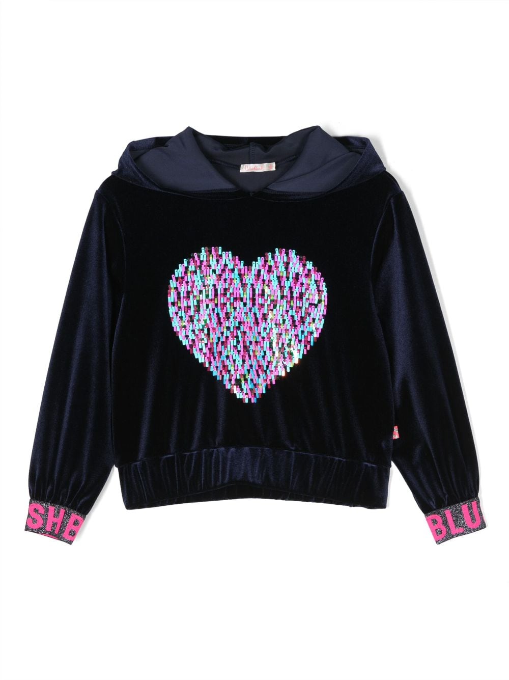 Billieblush sequinned heart hoodie - Blue von Billieblush