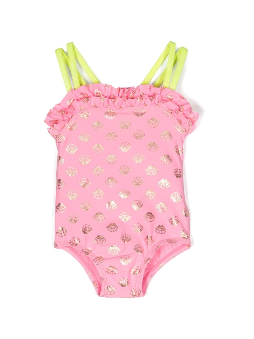 Billieblush shell-print swimsuit - Pink von Billieblush