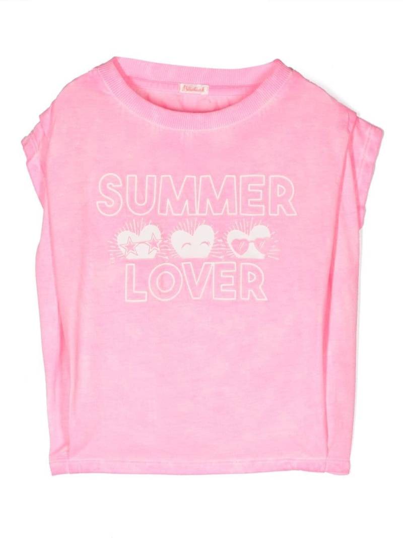 Billieblush slogan-print tank T-shirt - Pink von Billieblush