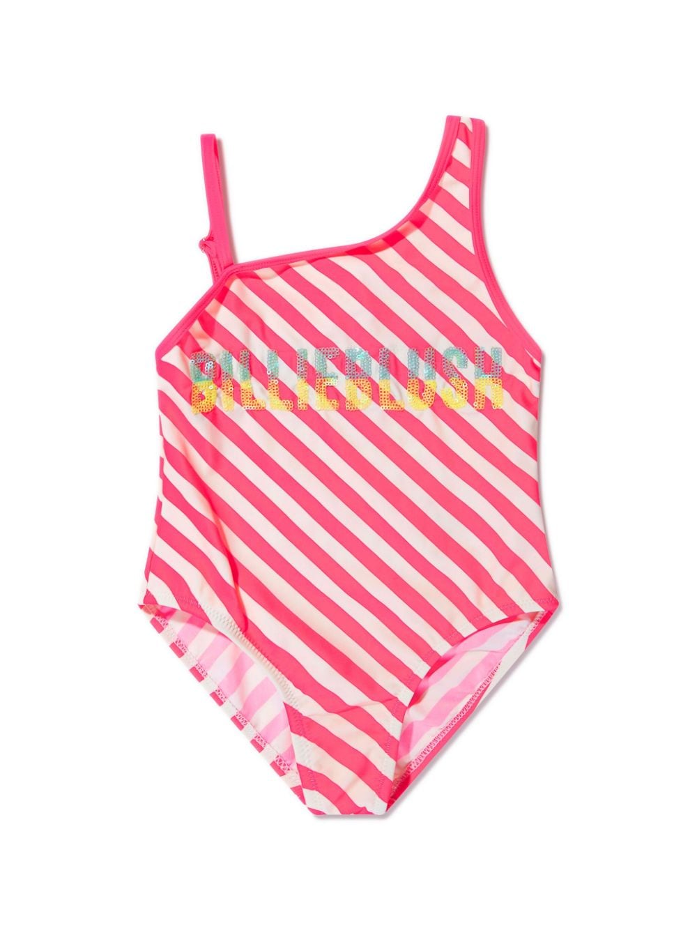Billieblush striped one-shoulder swimsuit - Pink von Billieblush
