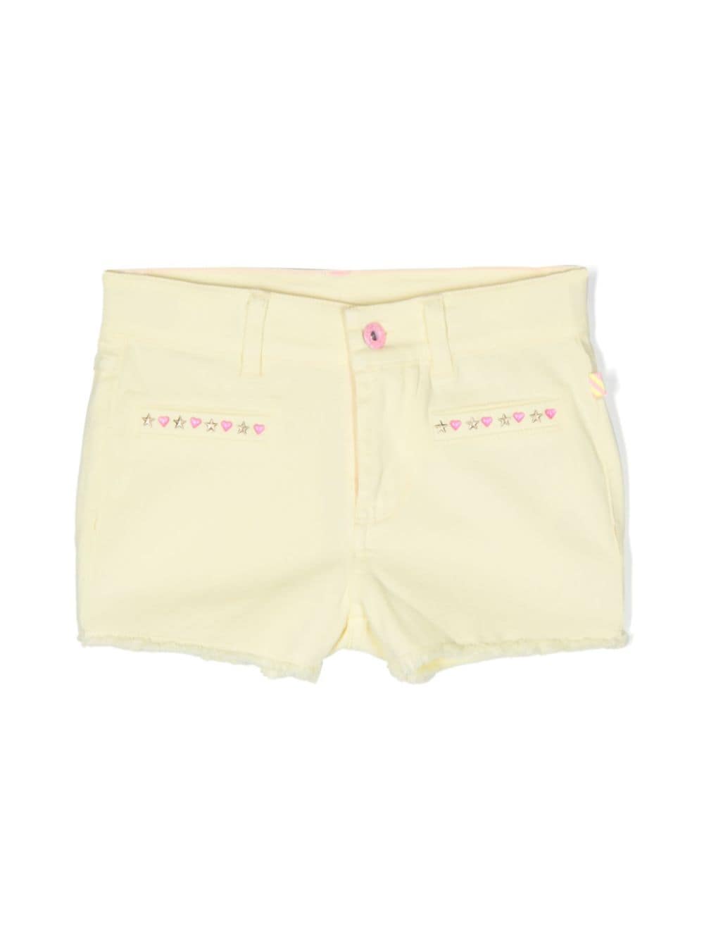 Billieblush stud-embellished raw-cut shorts - Yellow von Billieblush