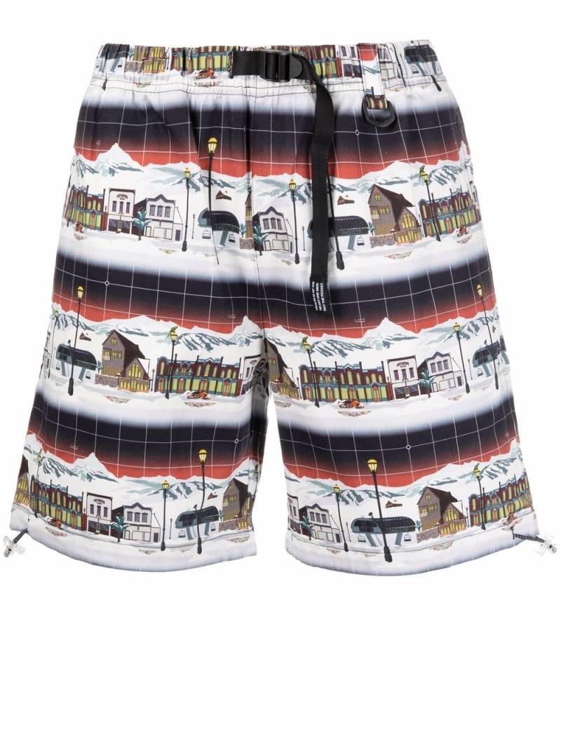 Billionaire Boys Club graphic-print buckle-fastened shorts - White von Billionaire Boys Club