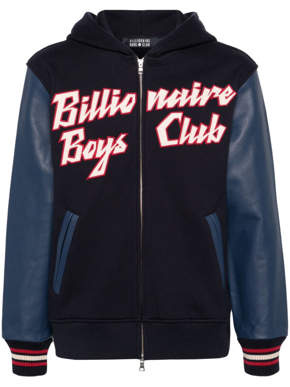 Billionaire Boys Club logo-patch hooded bomber jacket - Blue von Billionaire Boys Club