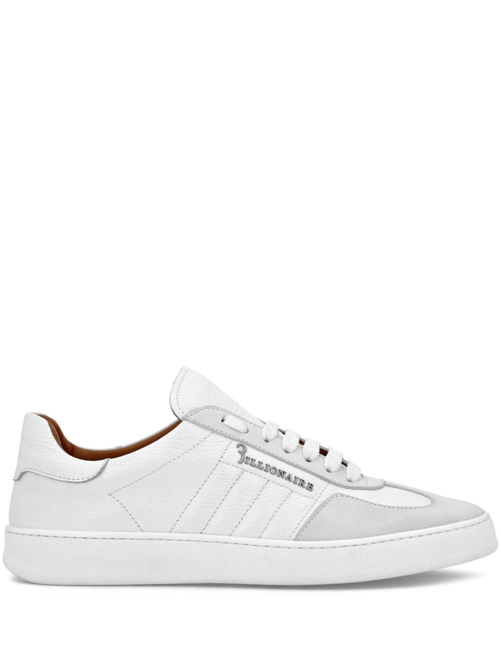 Billionaire Nabuk panelled leather sneakers - White von Billionaire