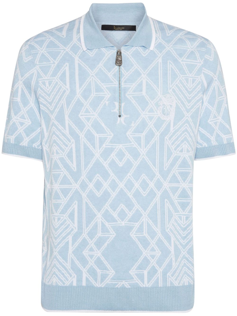 Billionaire abstract-pattern polo shirt - Blue von Billionaire