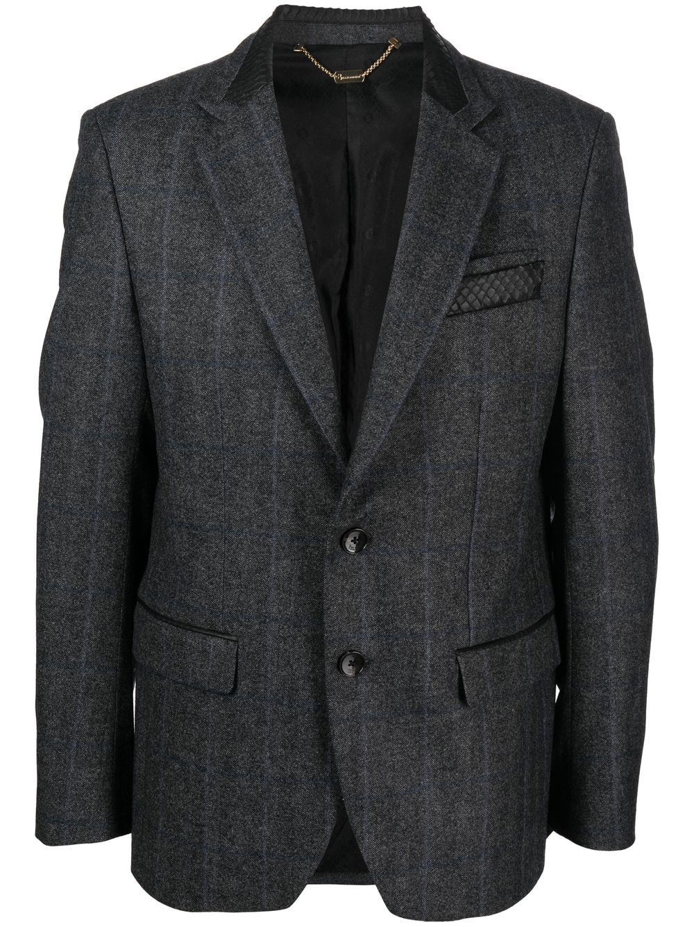 Billionaire checked single-breasted blazer - Grey von Billionaire