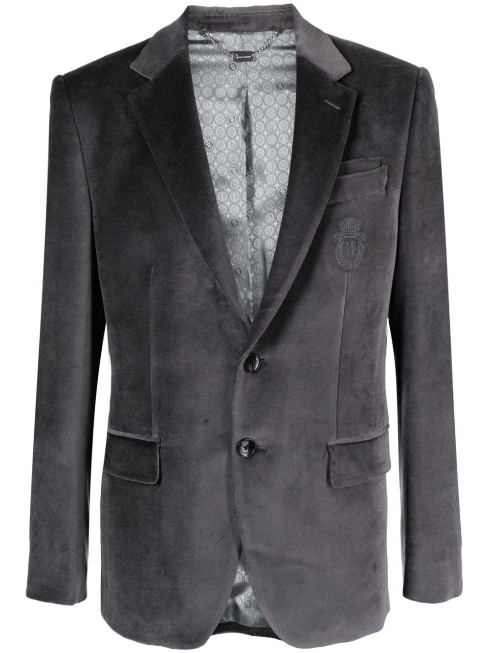 Billionaire chenille single-breasted blazer - Grey von Billionaire