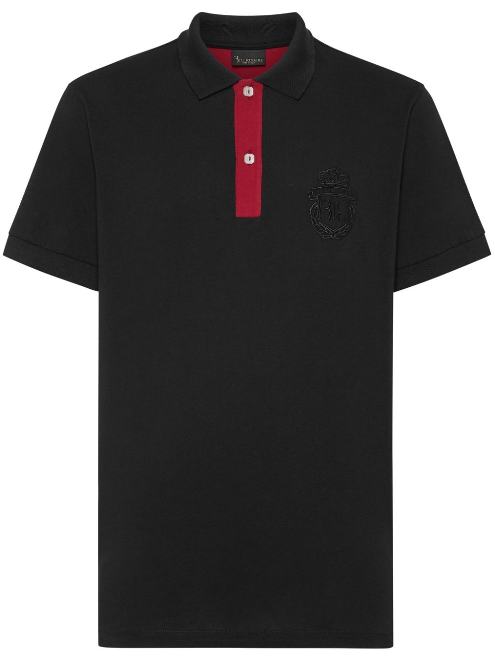 Billionaire crest-embroidered cotton polo shirt - Black von Billionaire