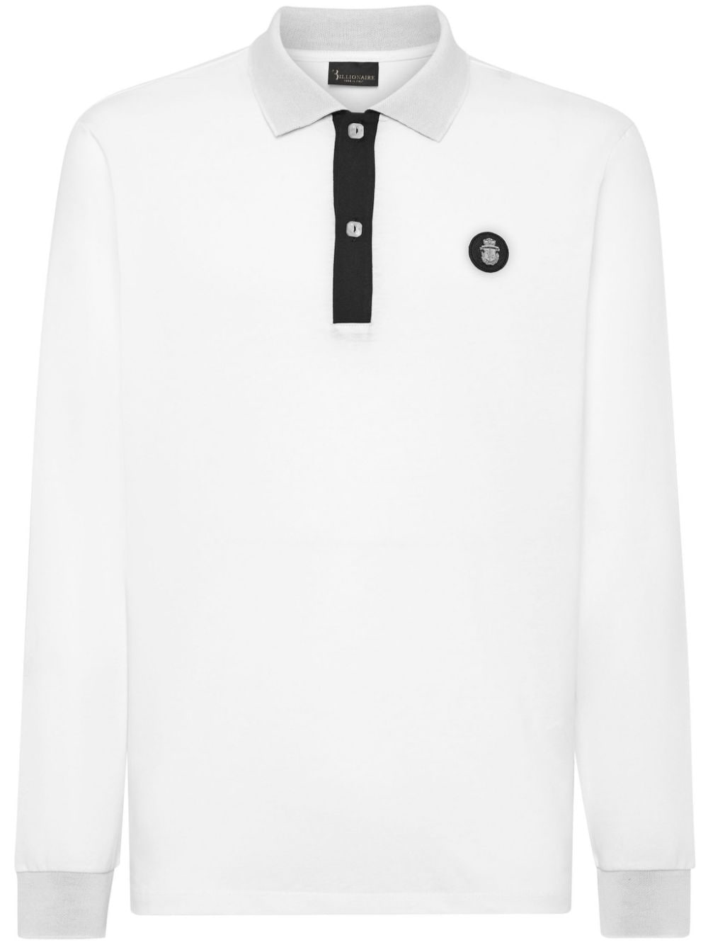 Billionaire crest-embroidered cotton polo shirt - White von Billionaire