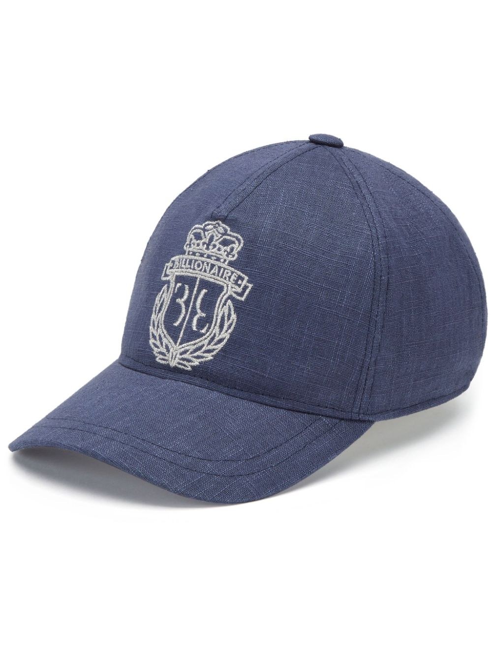 Billionaire crest-embroidered linen baseball cap - Blue von Billionaire