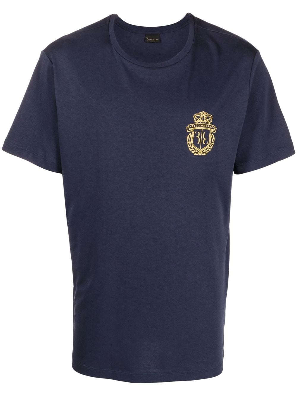 Billionaire crest-motif short-sleeved T-shirt - Blue von Billionaire