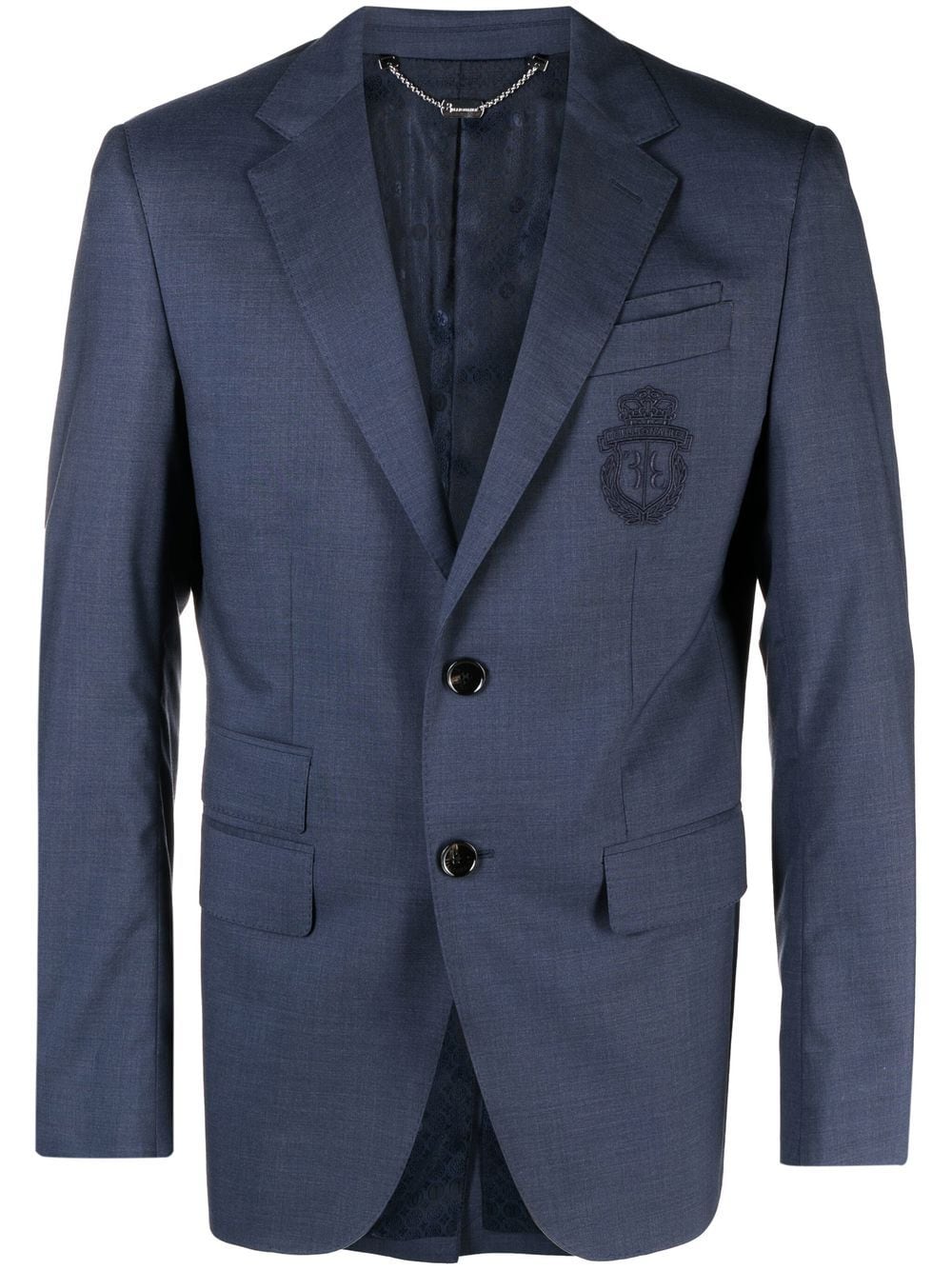 Billionaire crest-motif single-breasted blazer - Blue von Billionaire