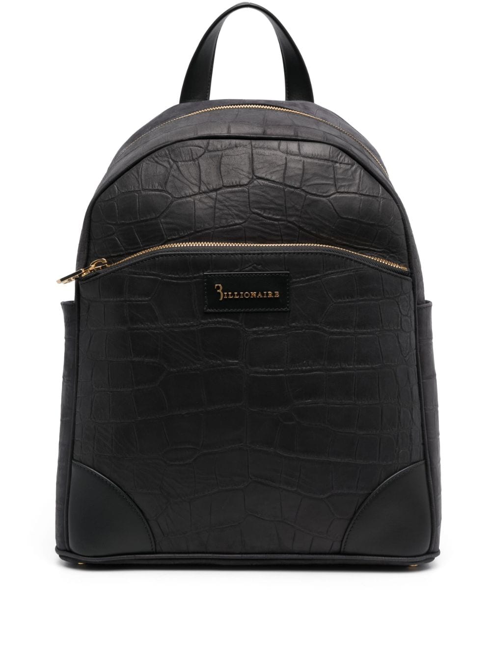 Billionaire crocodile-embossed leather backpack - Black von Billionaire