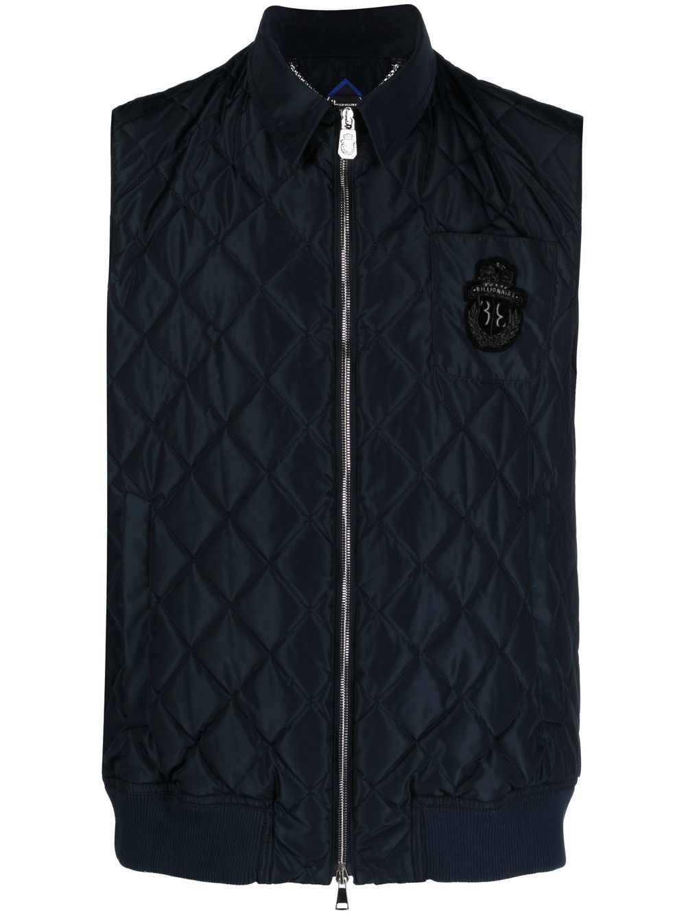 Billionaire diamond quilted vest - Blue von Billionaire