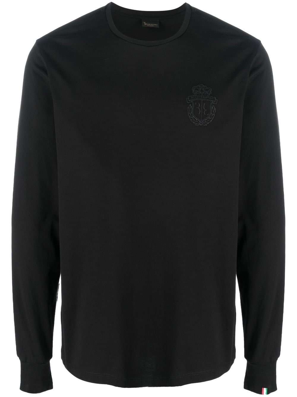 Billionaire embroidered-logo long-sleeve T-shirt - Black von Billionaire