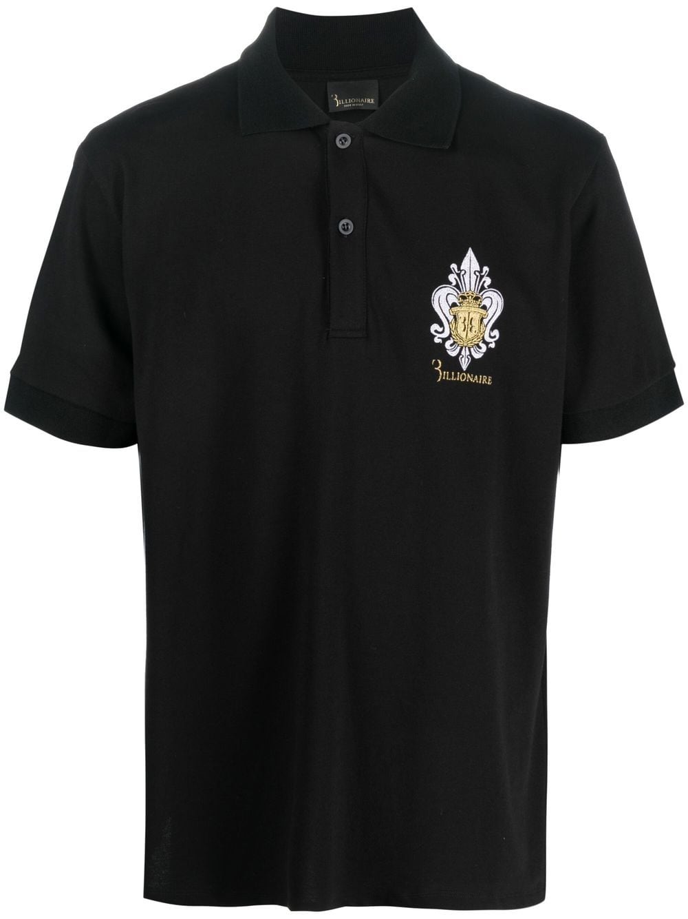 Billionaire embroidered-logo polo shirt - Black von Billionaire