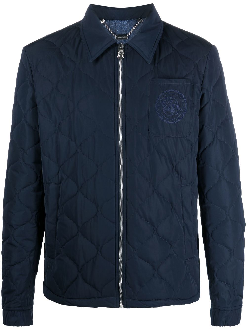 Billionaire embroidered quilted windbreaker - Blue von Billionaire