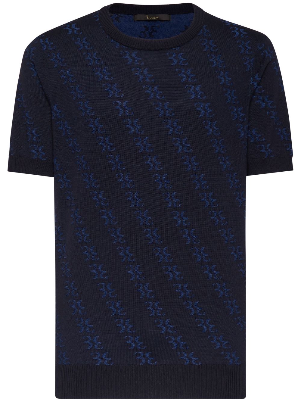 Billionaire jacquard-logo short-sleeve T-shirt - Blue von Billionaire